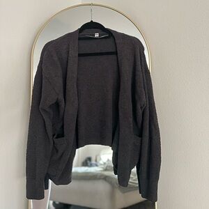 CHARCOAL GREY TEDDY CARDIGAN
